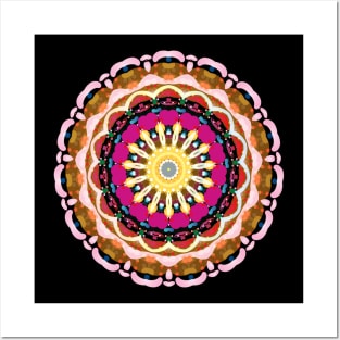 unicorn handmade Mandala art, pastel, colorful hearts and repeated pattern Posters and Art